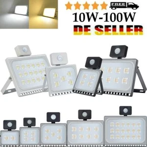 10-100W LED Inundador con Detector de Movimiento Exterior Proyector de Construcción Faro Lámpara - Imagen 1 de 100