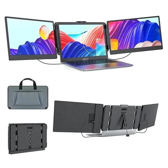 Triple Laptop Screen Extender 14" FHD 1080P IPS Dual Portable Monitor for Laptop - Image 1 of 4
