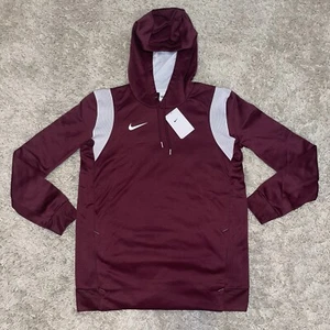 Nike Therma Fit Football Hoodie Mens Size Medium Maroon White DJ5130-669 NEW - Picture 1 of 9