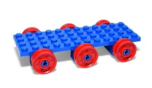 LEGO Chassis Assembly w/ Plastic Wheels red blue vehicle bases with city car van - Picture 1 of 1