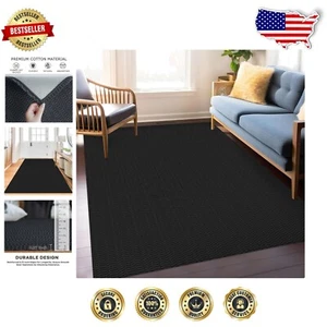 Versatile 4' x 6' Cotton Braided Rug - Non-Slip for Stylish Indoor Spaces - Picture 1 of 10