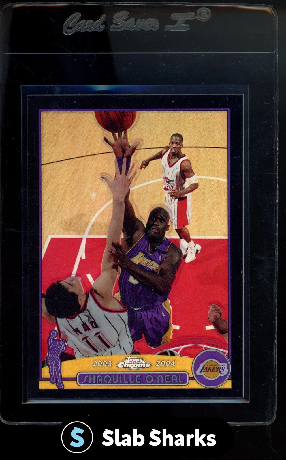 2003 TOPPS CHROME SHAQUILLE O'NEAL BLACK REFRACTOR /500 #34