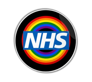 NHS - INSIGNIA DE PIN BOTÓN - 1 pulgada / 25 mm - SOPORTE ARCO IRIS - Imagen 1 de 1