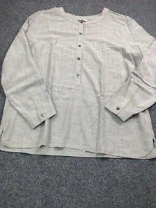 J Jill Shirt Womens Large Gray Long Sleeves 1/2 Button Pullover Casual - Picture 1 of 14