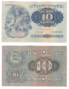 Estonia - 10 Marka 1928 VF P. 63a Lemberg-Zp - Picture 1 of 1