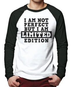 No soy perfecto, pero soy de edición limitada - regalo divertido Hombres Béisbol Top - Imagen 1 de 4