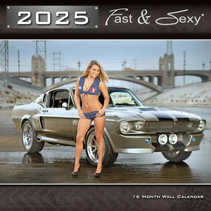 2025 Fast & Sexy Car Girl Kalendarz ścienny 12x12 cali Wersja PG - Zdjęcie 1 z 3