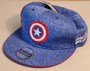 Marvel CAPTAIN AMERICA Ball Cap Hat. NEW w Tags. One Size snapback BLUE #AVA1414 - Picture 1 of 7