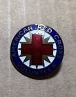 Vtg American Red Cross Volunteer Enamel Pin Wwii Era 1" Lapel Red White Blue