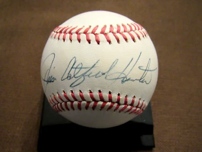 JIM CATFISH HUNTER WSC YANKEES A'S HOF SIGNED AUTO VINTAGE OAL BASEBALL JSA - Image 1 of 3