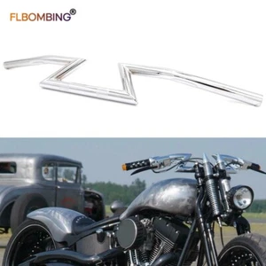 Motorcycle 1'' Handlebar Type Z Chrome Bar for Harley Cafe Racer Indian Triumph - Picture 1 of 8
