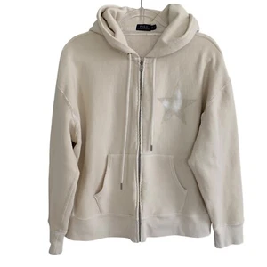 Polo Ralph Lauren Cream Full Zip Hoodie x Jasper Johns STAR Youth XL Adult Small - Picture 1 of 7