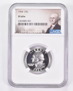 PF69* 1964 Washington Quarter - Graded NGC *8951 - Picture 1 of 3