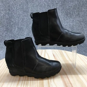 Sorel Boots Youth 5 Joan of Arctic Wedge III Chelsea Bootie NY2990-010 Black - Picture 1 of 16