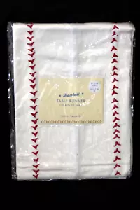 New Pottery Barn Kids Baseball Pennan Themed 100% Cotton Table Runner 17" X 70" - Picture 1 of 3