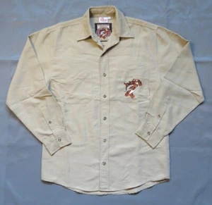 Disney Shirt Mens Size Small Beige Worldwide Travel Tigger Embroidered - Picture 1 of 11