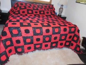 Bedding Crochet Bedspread  Handmade King/Queen Size  102 X 94 - Picture 1 of 4