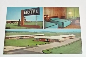 Siesta Motel Postkarte am Straßenrand Eaton Ohio OH mehrere Ansichten Innenraum Zimmer Logo Schild - Bild 1 von 6