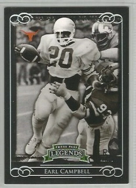 Earl Campbell Oilers Texas 2008 Press Pass Legends SILVER LIGHT JERSEY 313/499 - Image 1 of 1