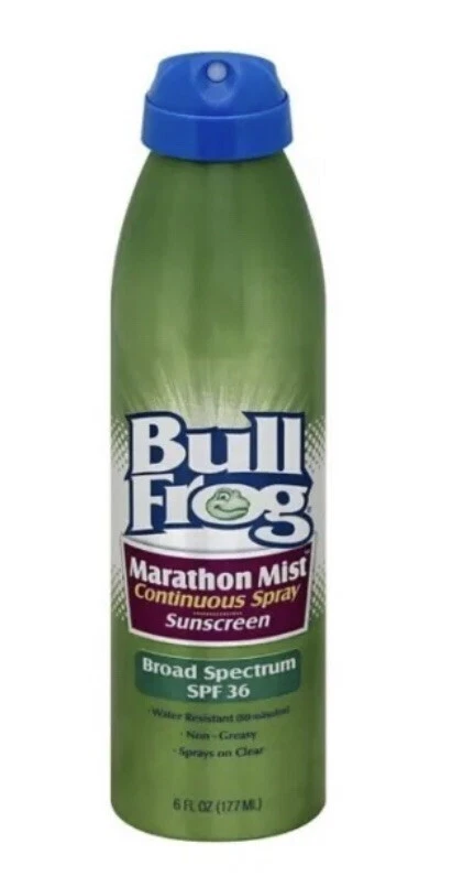 (1) Bullfrog Bull Frog Marathon Mist PROTECTOR SOLAR SPF 36 spray continuo transparente Foto 1 de 1