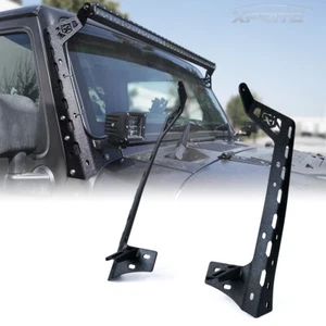 50 Inch LED Light bar Windshield Mounting Brackets for 2007-18 Jeep Wrangler JK - Foto 1 di 7