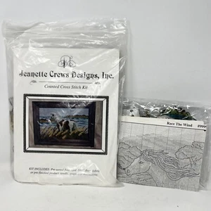 Cross Stitch Kits (2) 1996 Jeanette Crews Designs Pinto and Race the Wind - READ - Picture 1 of 7
