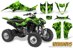 SUZUKI LTZ 400 KAWASAKI KFX 400 03-08 KIT GRÁFICO CREATORX CALCOMANÍAS INFERNO VERDE - Imagen 1 de 1
