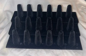 Black Velvet 18-Ring Finger Jewelry Display - Picture 1 of 5