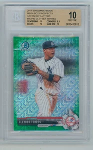 2017 Bowman Chrome Gleyber Torres Mega Green Refractor 87/99 BGS 10 Pristine - Picture 1 of 2