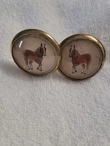 Bridle Rosette's Haflinger Pony  2 in brass and glass - Picture 1 of 5