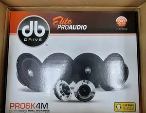 DB DRIVE Elite PRO6K4M (4 6.5" Midrange Component) & 2 Tweeters 500 Watts new - Picture 1 of 2