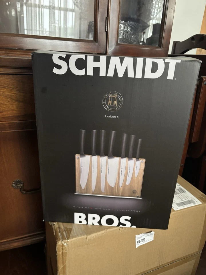 Schmidt Brothers Cutlery Carbon 6 15pc Knife Block Set: Stainless Steel Kitchen  - Image 1 of 1