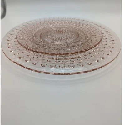 Juego de 2 placas de clavo de vidrio rosa ancla vintage de 6,25" y 8,5" de diámetro Foto 1 de 4