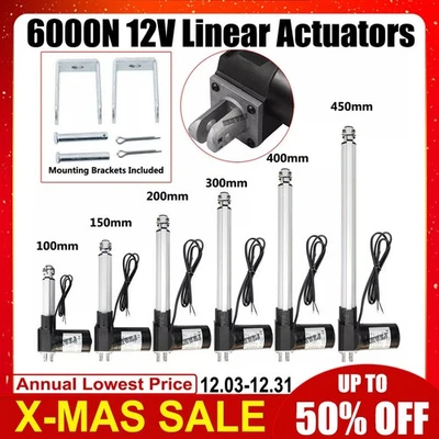 Electric 6000N Linear Actuator 1320lbs DC Motor +Brackets RV Auto Car Lifting DO - Image 1 of 4