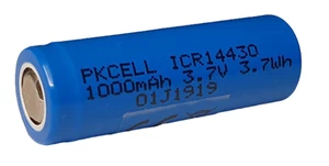 14430 3,7V Li-Ion Akku 1000mAh 43 mm x 14 mm Flat Top Lithium Ionen - Bild 1 von 1