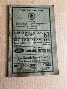1939 Paris Millersburg Little Rock Carlisle Kentucky Phone Book Directory - Picture 1 of 4