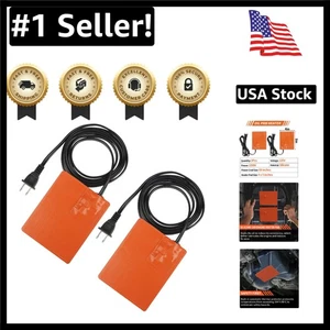 2Pcs Silicone Car Engine Heater Pad - 4" X 5" Self-Adhesive Oil Pan Heater Pad w - Picture 1 of 10