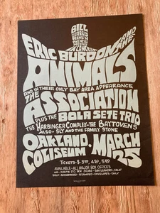 ANIMALS/Associazione/Bola Sete/Sly & the Family Stone 3/25/67 volantino Oakland ORIG - Foto 1 di 2