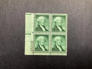 United States Stamps 1954-68 Liberty #1031 Washington MNH Plate # Block of 4 - Picture 1 of 1