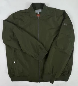 Michael Kors Mens XXL Jacket Olive Green Knit Colar Full Zip - Picture 1 of 14