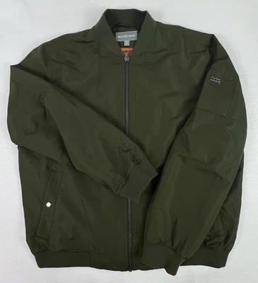 Michael Kors Mens XXL Jacket Olive Green Knit Colar Full Zip - Image 1 of 4