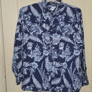 Camicia uomo Baird McNutt lino floreale con bottoni 100% lino taglia XL - Foto 1 di 9