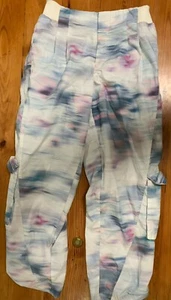 Free People Mesmerize Me Pants Womens Medium Marble Cargo Hike Snow FP Movement - Picture 1 of 4
