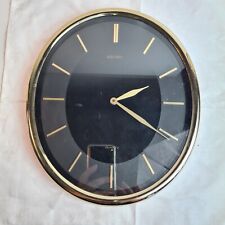 Vintage Seiko Quartz Plastic Wall Clock Gold Tone Oval Battery Operated Works