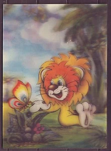 3 D Lenticular Stereo postcard Tales a lion cub and butterfly - Picture 1 of 2
