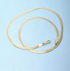 14 Karat Goldkette Herringbone Style 18 Zoll lang 9,2 Gramm Gold 3,8 mm breit Italien - Bild 1 von 6