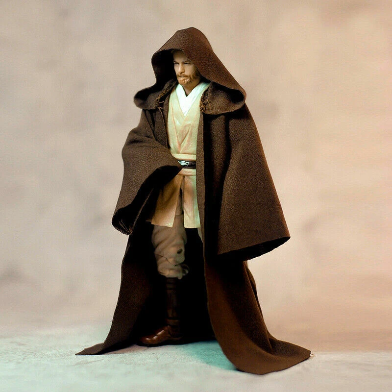 1/12 Capa con Capucha Capa Bata para SHF 6"" Obi-Wan Kenobi Jedi Figura de Acción Personalizada Foto 1 de 4