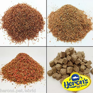 HERONS Freeze Dried Bloodworm Larvae, Daphnia, Tubifex FISH FOOD Betta Guppy - Picture 1 of 7
