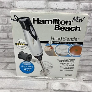 New In Box Hamilton Beach Hand Blender Model 59762 Metallic 2 Speed - Picture 1 of 6