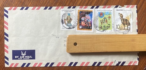 Yemen PDR w/ Republic of Yemen Mixed Frank ~ Multifrank Airmail cover Aden ~ USA Cover